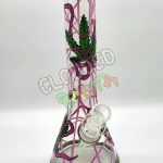 PHOENIX STAR Weed Leaf with Pink Ribbon Bong