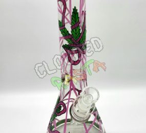 PHOENIX STAR Weed Leaf with Pink Ribbon Bong