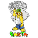 CLOUDED RASTA Peace Sign Sticker